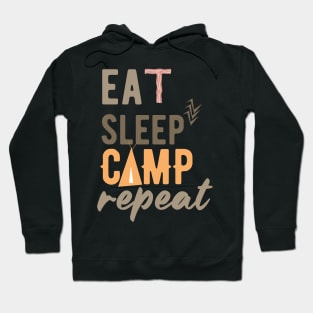 Eat, Sleep, Camp, Repeat camping design Hoodie